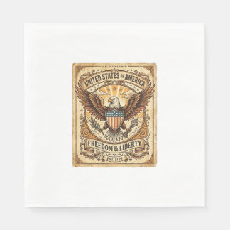 Serviette En Papier Patriotic Vintage Bald Eagle Distressed