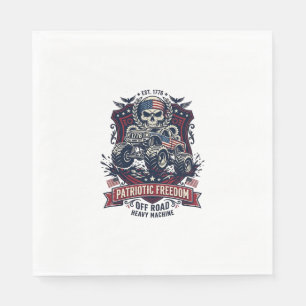 Serviette En Papier Patriotique 1776 Tout Terrain Camion Monstre Crâne