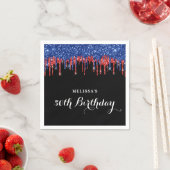 Serviette En Papier Patriotique Anniversaire Élégant Bleu Rouge Partie (En situation)