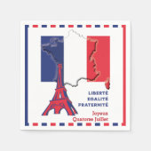 Serviette En Papier Patriotique BASTILLE DAME Carte postale Drapeau Fr (Devant)