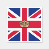 Serviette En Papier Patriotique Couronne et Union Jack (Devant)