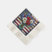 Serviette En Papier Patriotique, floral en détresse (Coin)