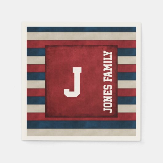 Serviette En Papier Patriotique Papier Monogramme (Devant)