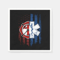 Patriotique Paramedtic Firefighter EMT USA Drapeau