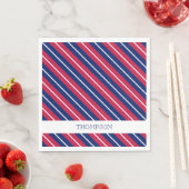 Serviette En Papier Patriotique rayures Rouge Blanc Bleu NOM Classique (En situation)