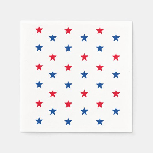Serviette En Papier Patriotique rouge blanc & bleu étoiles vacances fu (Devant)