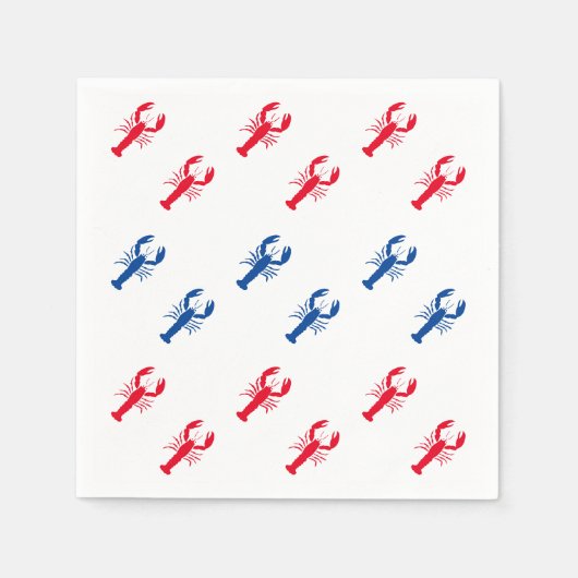 Serviette En Papier Patriotique rouge blanc bleu homard motif moderne (Devant)