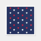 Serviette En Papier Patriotique rouge blanc & bleu marine étoiles vaca (Devant)