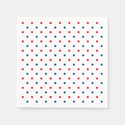 Serviette En Papier Patriotique rouge blanc bleu poka point motif vaca (Devant)