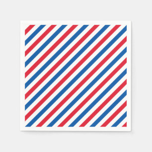 Serviette En Papier Patriotique Rouge Blanc et Bleu