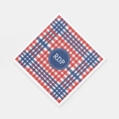 Serviette En Papier Patriotique rouge blanc et bleu Plaid personnalisé (Coin)