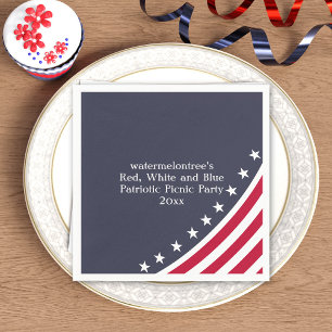 Serviette En Papier Patriotique Rouge Bleu Bleu 4 juillet BBQ Napkins