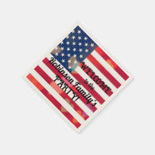Serviette En Papier Patriotique USA Coeurs drapeau avec texte calligra (Coin)