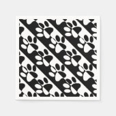 Serviette En Papier Patrouilles Et Rayures De Chien Noir Et Blanc (Devant)