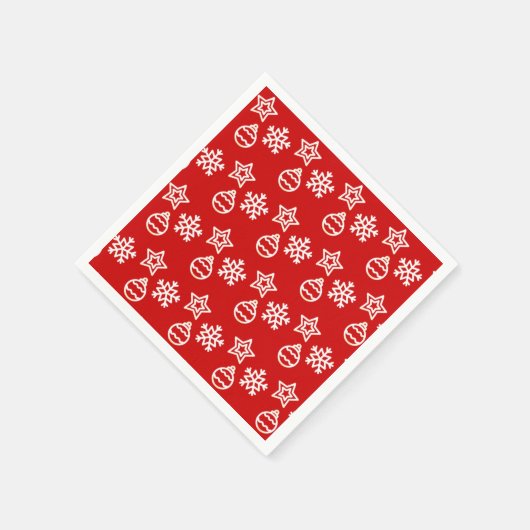 Serviette En Papier Patte vectorielle de Noël en rouge (Coin)