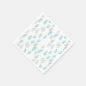 Serviette En Papier Pattern Blue & Gray Leaves (Coin)