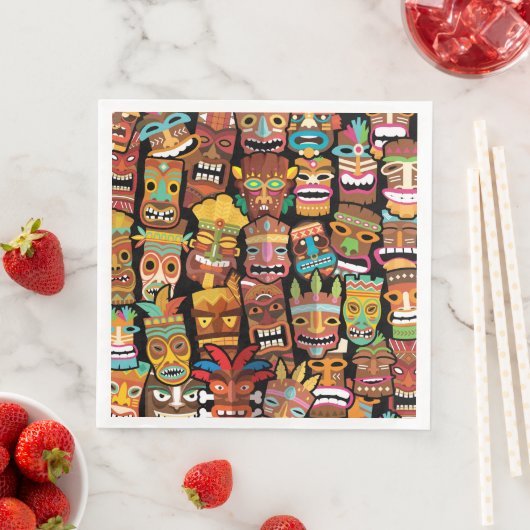 Serviette En Papier Pattern de Tiki (En situation)