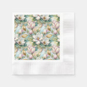 Serviette En Papier Pattern Elegant Magnolia Flowers (Devant)