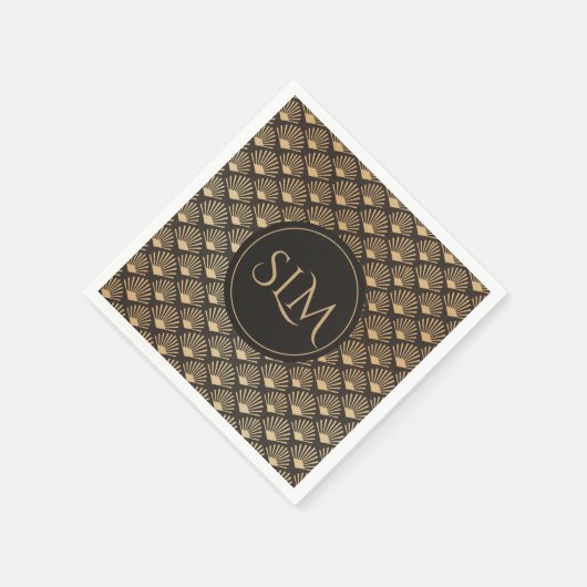 Serviette En Papier Pattern monogrammed Gatsby Art Deco (Coin)