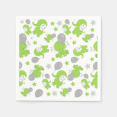 Serviette En Papier Pattern of Green Elephants, Cute Elephants, stars (Devant)