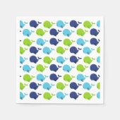 Serviette En Papier Pattern of Whales, Cute Whales, Sea Animals (Devant)