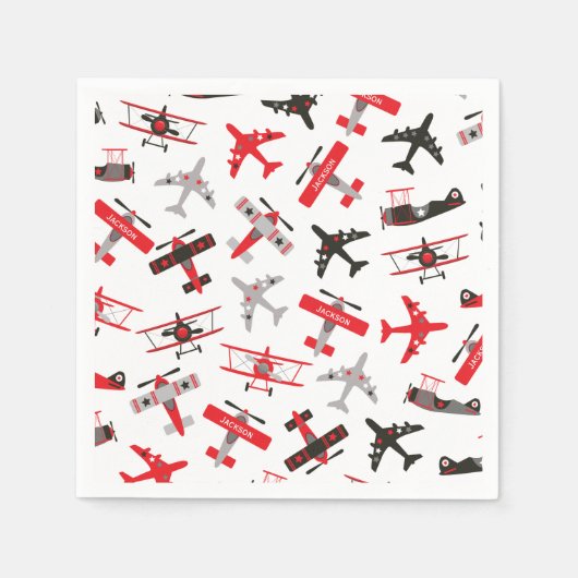 Serviette En Papier Pattern Red and Black WWII (Devant)