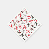 Serviette En Papier Pattern Red and Black WWII (Coin)