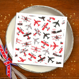 Serviette En Papier Pattern Red and Black WWII