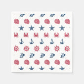 Serviette En Papier Pattern rouge blanc et bleu (Devant)
