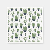 Serviette En Papier Pattern Rustic Green Cactus (Devant)