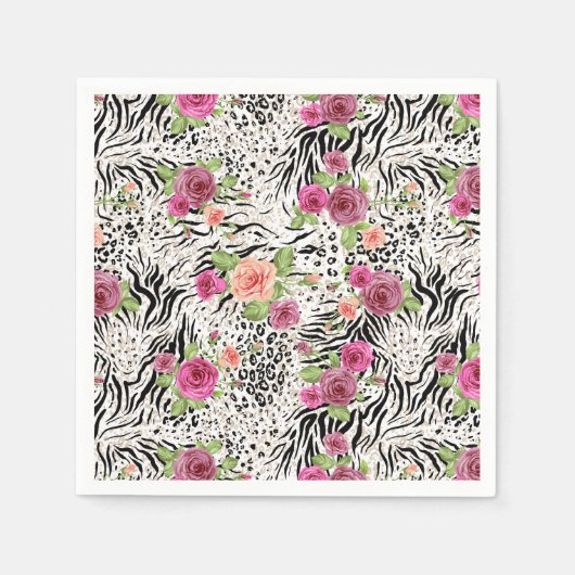 Serviette En Papier Pattern with Animal Prints (Devant)
