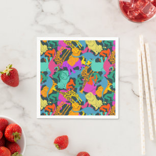 Serviette En Papier Patterns d'Animal Silhouette