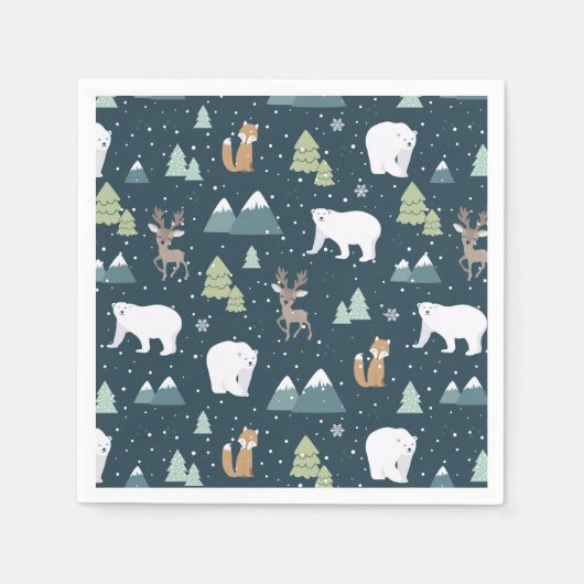 Serviette En Papier Patterns de Cute Christma (Devant)