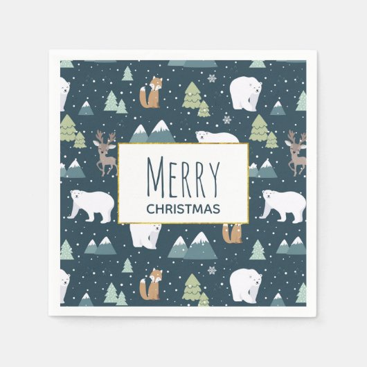 Serviette En Papier Patterns de Cute Christma (Devant)