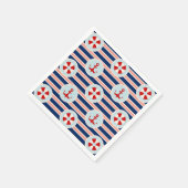 Serviette En Papier Patterns de Nautical Stripes and Dots (Coin)