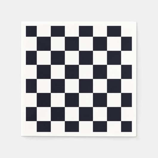 Serviette En Papier Patters de Black and White Checker (Devant)