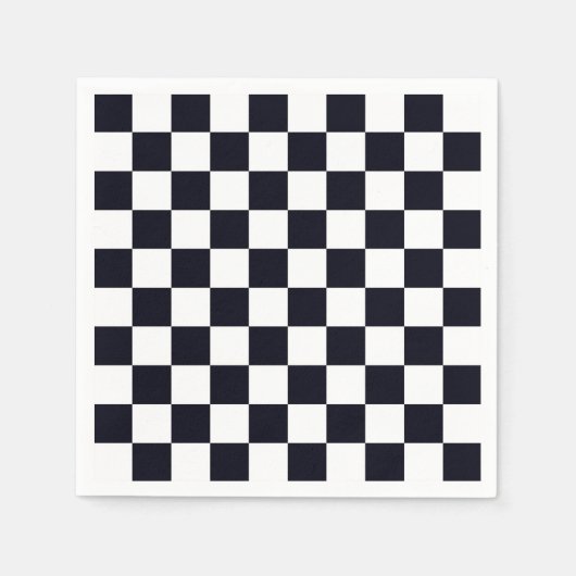 Serviette En Papier Patters de Black and White Checker (Devant)