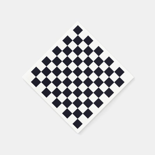 Serviette En Papier Patters de Black and White Checker (Coin)