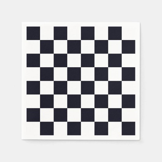 Serviette En Papier Patters de Black and White Checker (Devant)