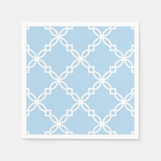 Serviette En Papier Patters de Blue White Large Fancy Quatrefoil (Devant)