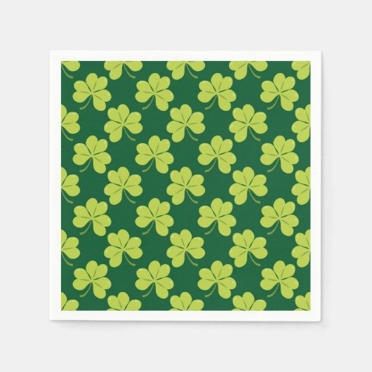 Serviette En Papier Patters de clover vert (Devant)