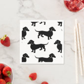 Serviette En Papier Patters de Cute Black Dachshund (En situation)