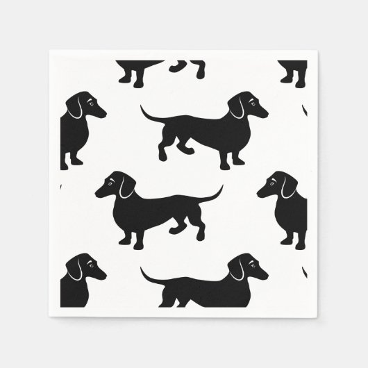Serviette En Papier Patters de Cute Black Dachshund (Devant)