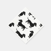 Serviette En Papier Patters de Cute Black Dachshund (Coin)