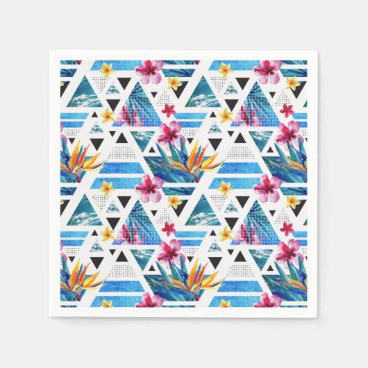 Serviette En Papier Patters de Geometric Tropical (Devant)