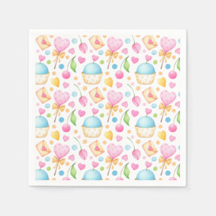 Serviette En Papier Patters de Hearts and Muffins