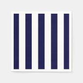 Serviette En Papier Patters de Navy Blue and White Extra Large Stripe (Devant)