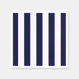 Serviette En Papier Patters de Navy Blue and White Extra Large Stripe