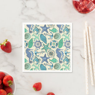 Serviette En Papier Patters de Teal Sea Animals