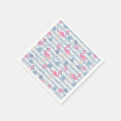 Serviette En Papier Patters de Whimsical Flamingo et Pineapple (Coin)